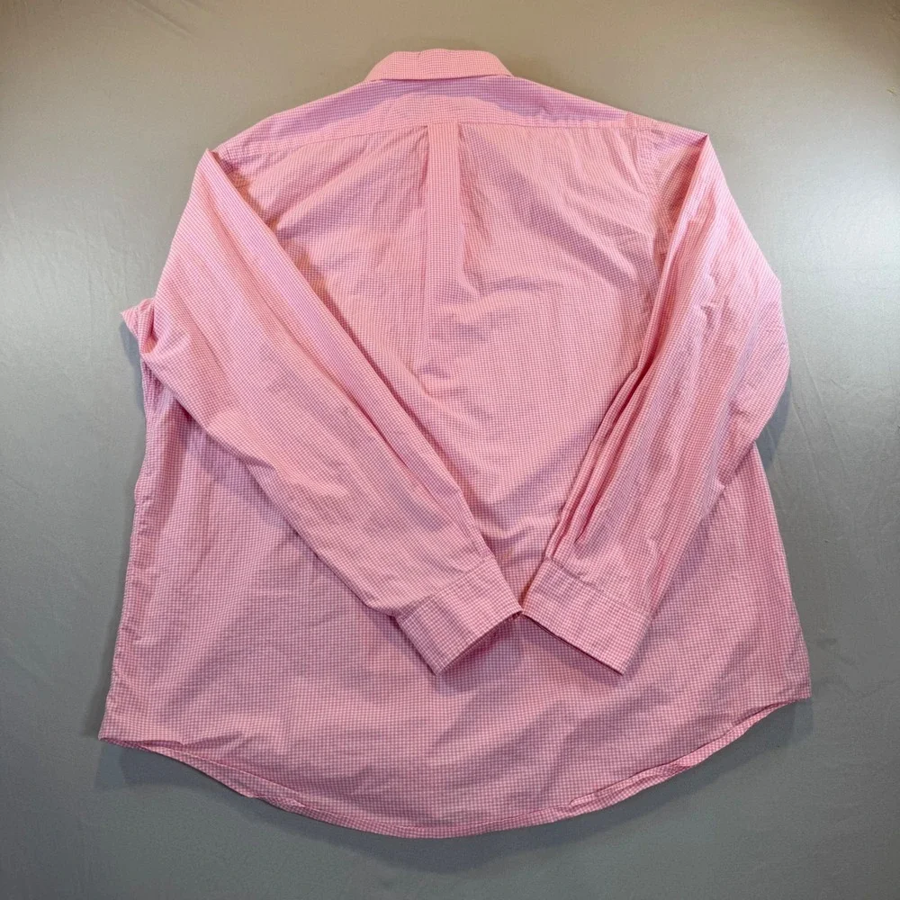 Polo Ralph Lauren Shirt Mens XL Pink Gingham Cotton Button Down Long Sleeve